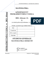 SG Próbaérettségi Matek Közép 2021