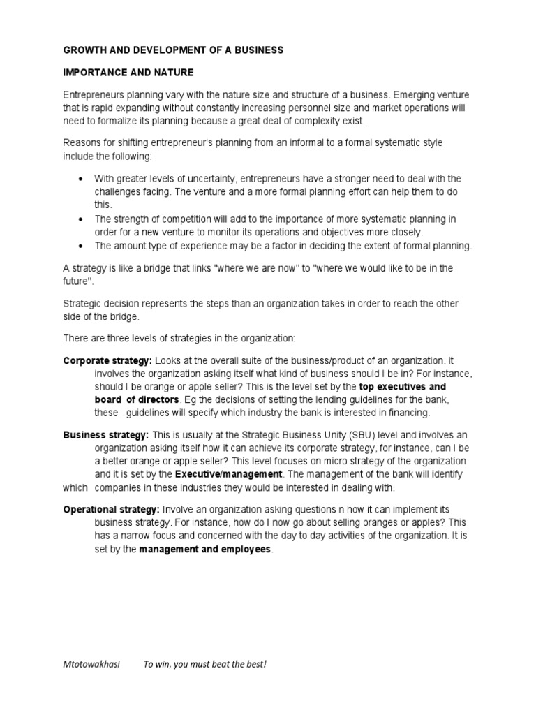 Strategic Planning for Business Growth | PDF | Valuation (Finance ...
