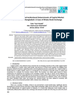 Macroeconomic and Institutional Determinants of Capital Market Performance in Bangladesh: A Case of Dhaka Stock Exchange