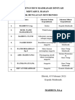 Susunan Pengurus Madrasah Diniyah