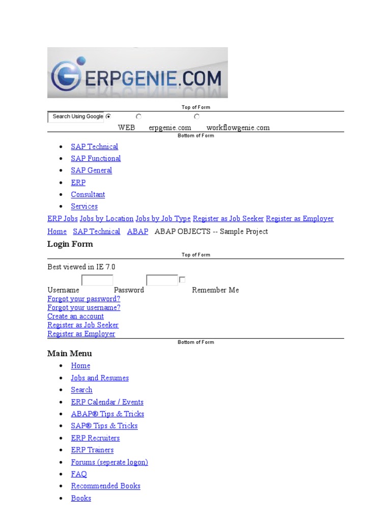 Login Form: Top of Form Search Using Google | PDF | Method (Computer ...