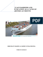 Language Barriers and Miscommunication As A Cause For Marine Accidents