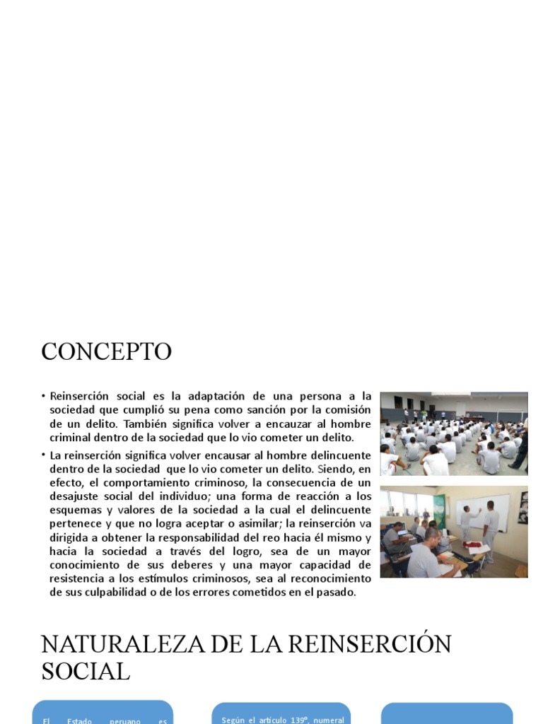 Concepto de Reinserción Social | PDF | Rehabilitación (Penología ...