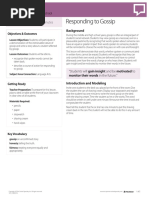 Responding To Gossip: Lesson Time: 20-30 Minutes