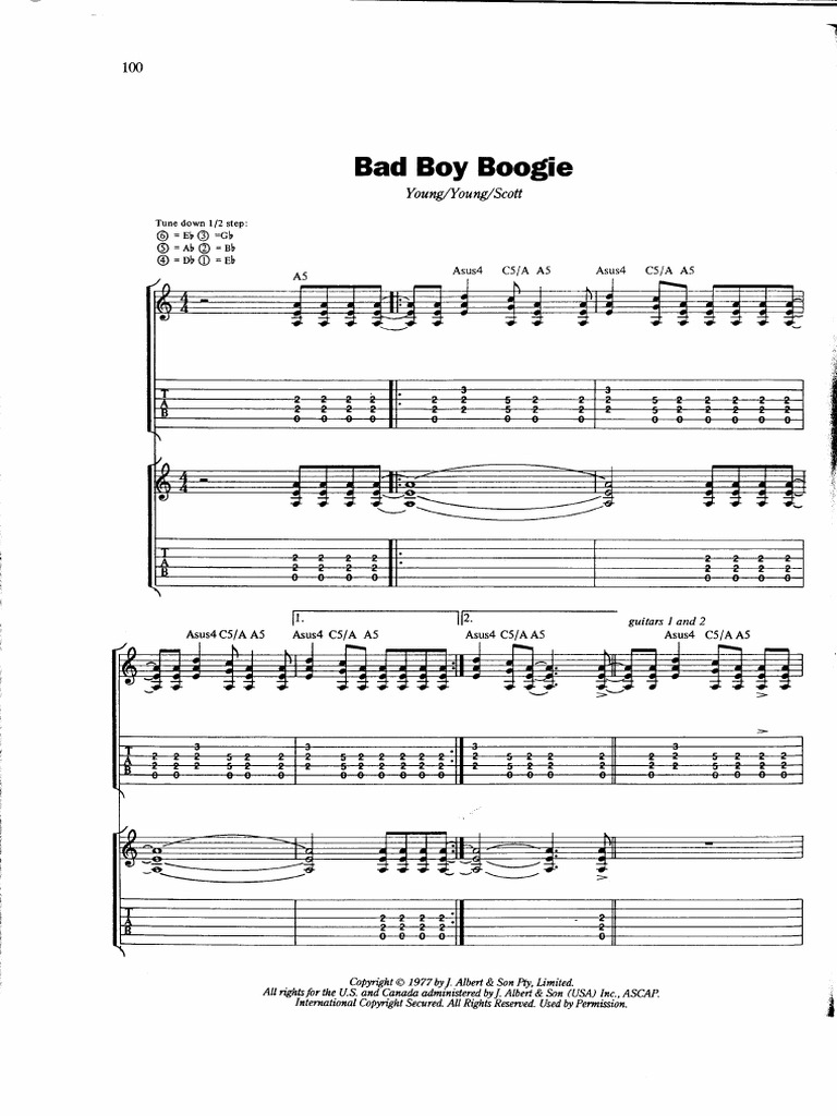 ACDC Bad Boy Boogie PDF