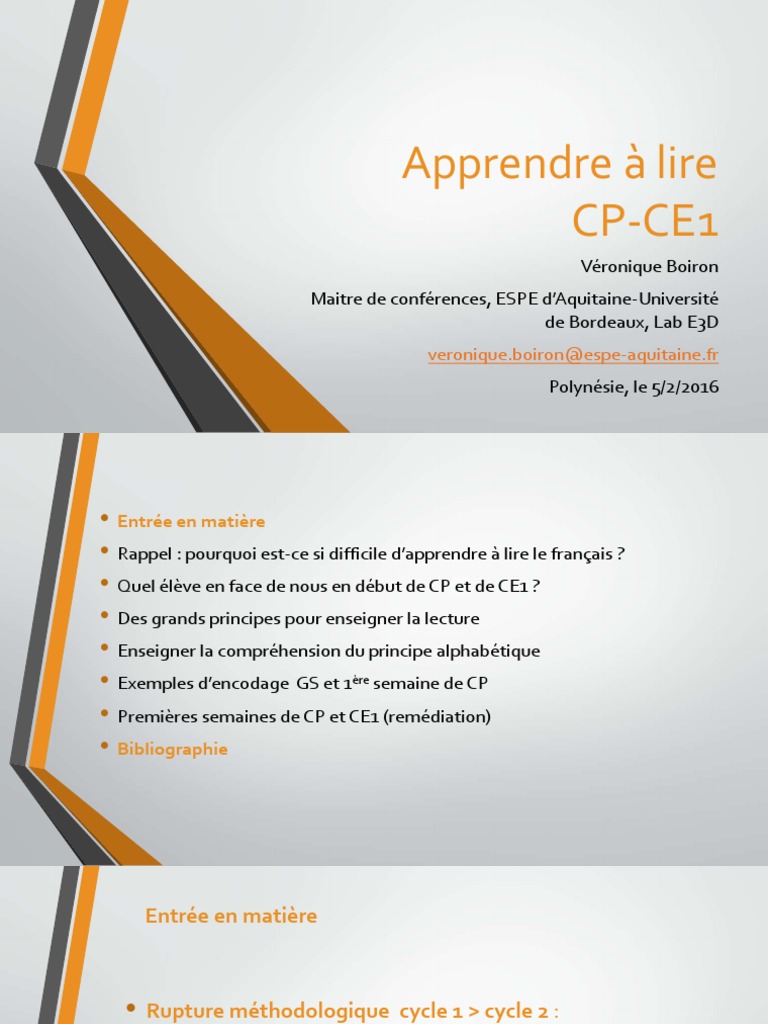 Apprentissage de la lecture CP-CE1 | PDF | Syllabe | Apprentissage de ...