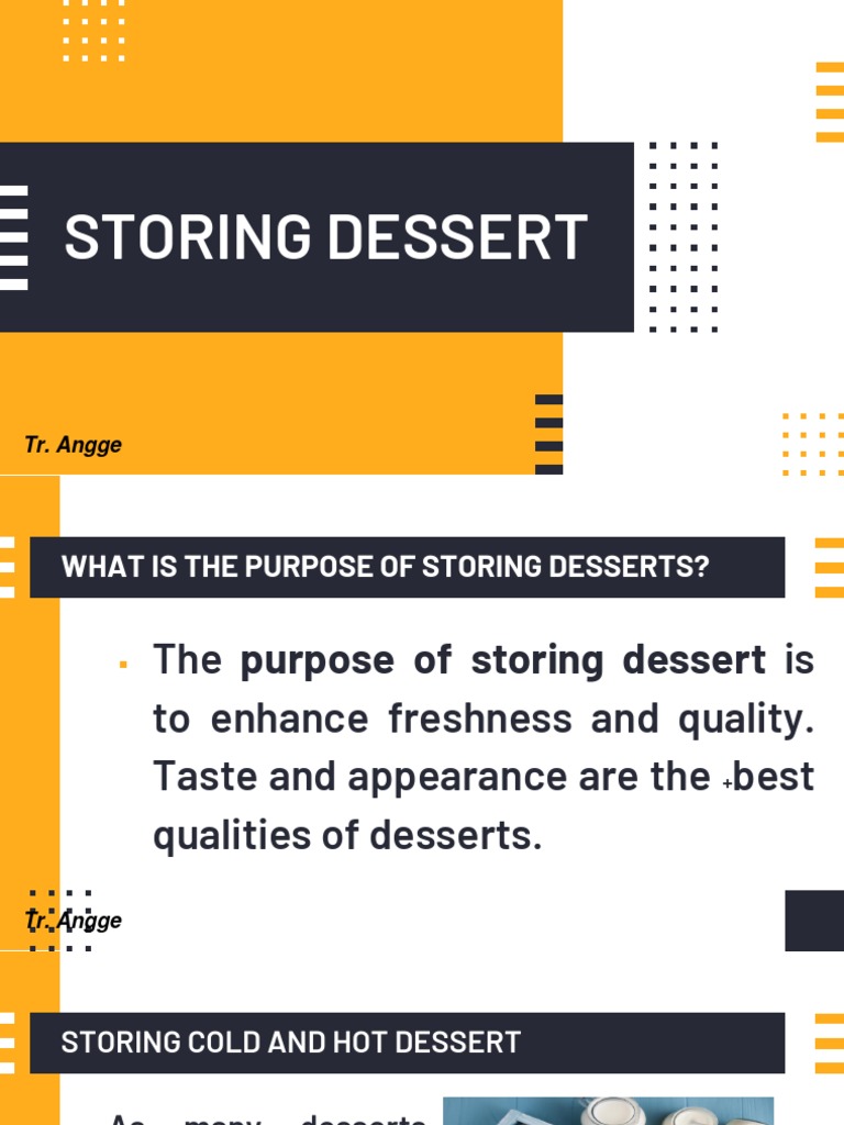 Storing Desserts PDF Egg As Food Custard
