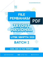 SOAL TRYOUT NASIONAL UTBK BATCH 2: PENALARAN UMUM DAN PEMAHAMAN BACAAN