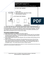 Important!!!: Revised Cam Follower Installation Procedure