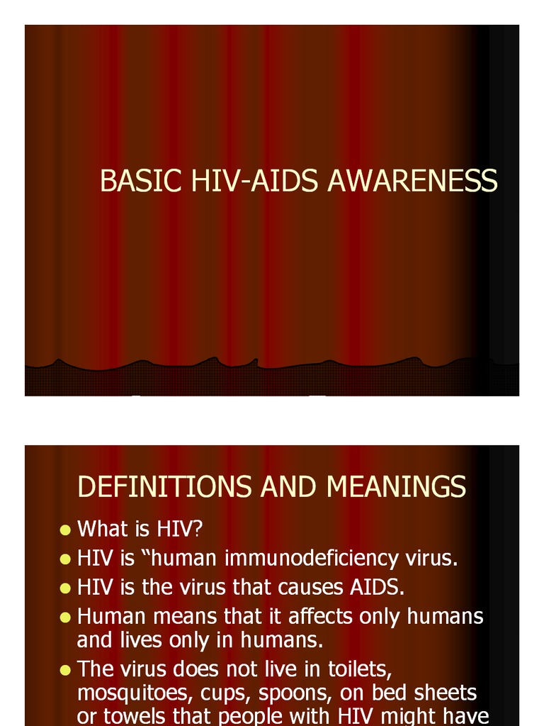 1.BasicHIVandAIDSAwarenessEnglish Hiv/Aids Hiv