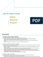Define Measure Analyze: Lean Six Sigma Training