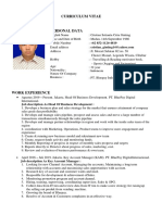Curriculum Vitae: Job Description As Head of Business Development