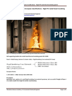 Fire Reaction & Resistance European Classifications - Rigid PU Metal Faced Insulating Panels