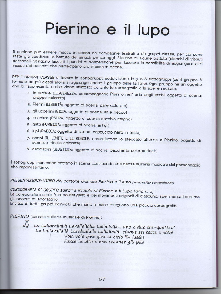 Copione Pierino e Il Lupo | PDF