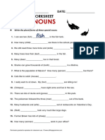 Worksheet Pluralnouns