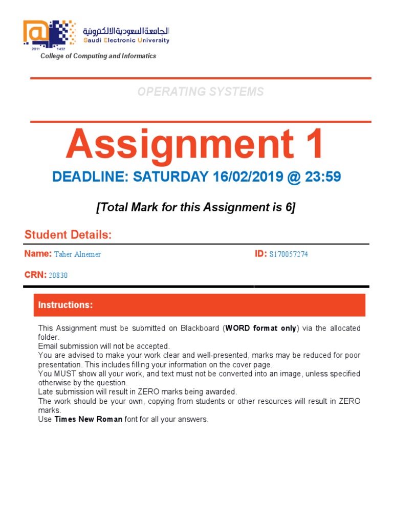 IT 241 Assignment 1 Instructions | PDF | Kernel (Operating System ...