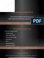 Strategic Marketing: Developing Pricing Strategies SMK PGDM Batch 28 Retail & HR Tutorial 12