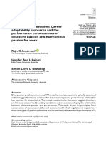 Consumed by Obsession: Career Adaptability Resources and The Performance Consequences of Obsessive Passion and Harmonious Passion For Work