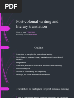 Post-Colonial Writing and Literary Translation: Written By: Maria Presented By: Mohamed