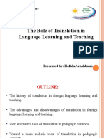 Translation in Fireign Language Learning and Teaching