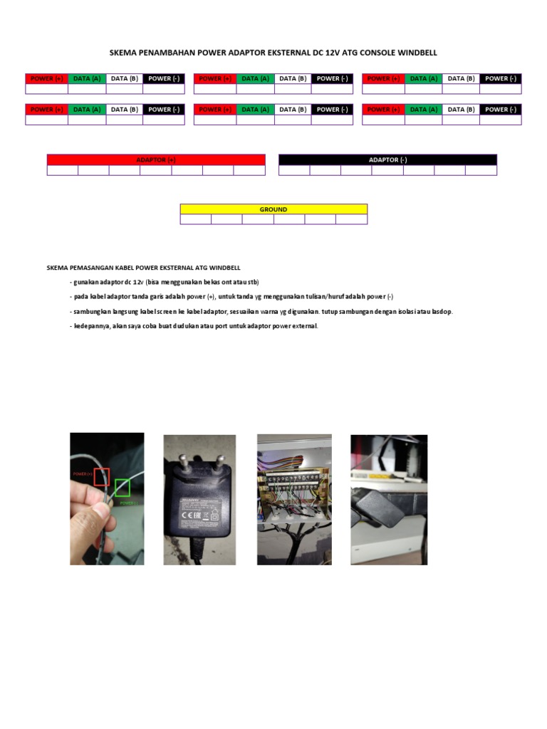 Skema Pemasangan Adaptor DC 12V ATG | PDF | Metode & Bahan Ajar