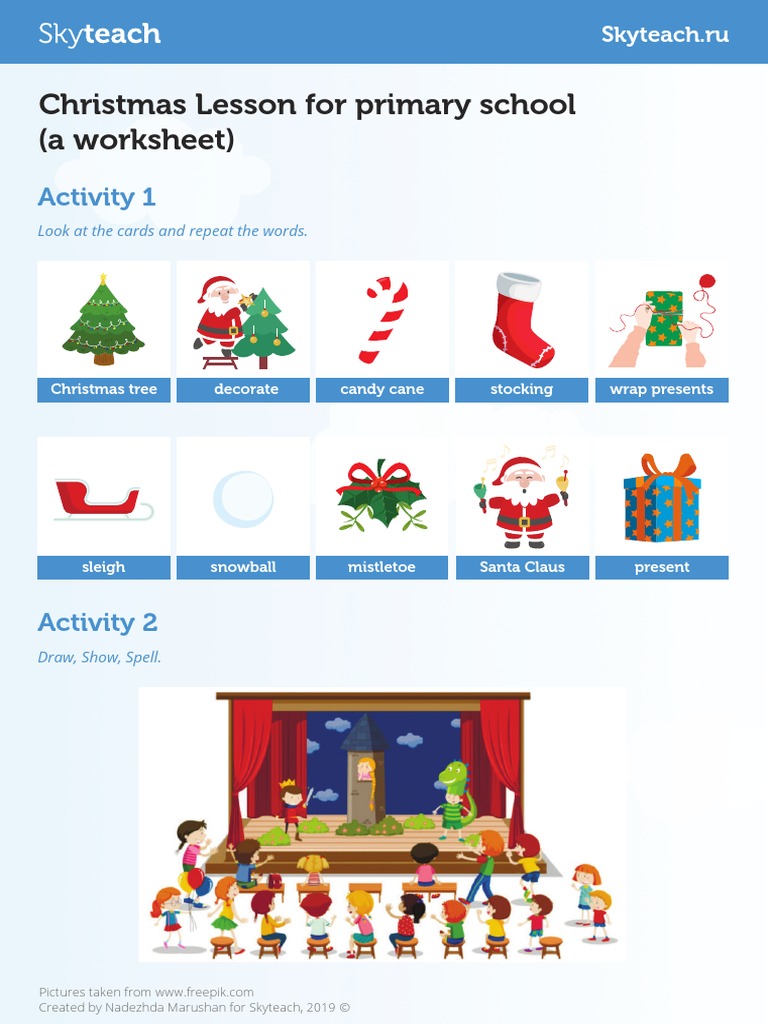 Christmas Lesson For Primary School Worksheet | PDF | Santa Claus ...