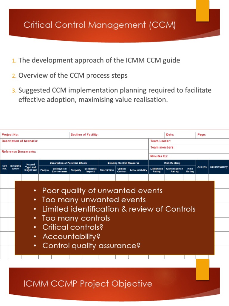 3 Jim Joy. ICMM Critical Control Management | PDF | Risk | Risk Management
