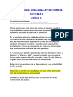 Cuestionario Probabilidad - Segunda Ley de Mendel