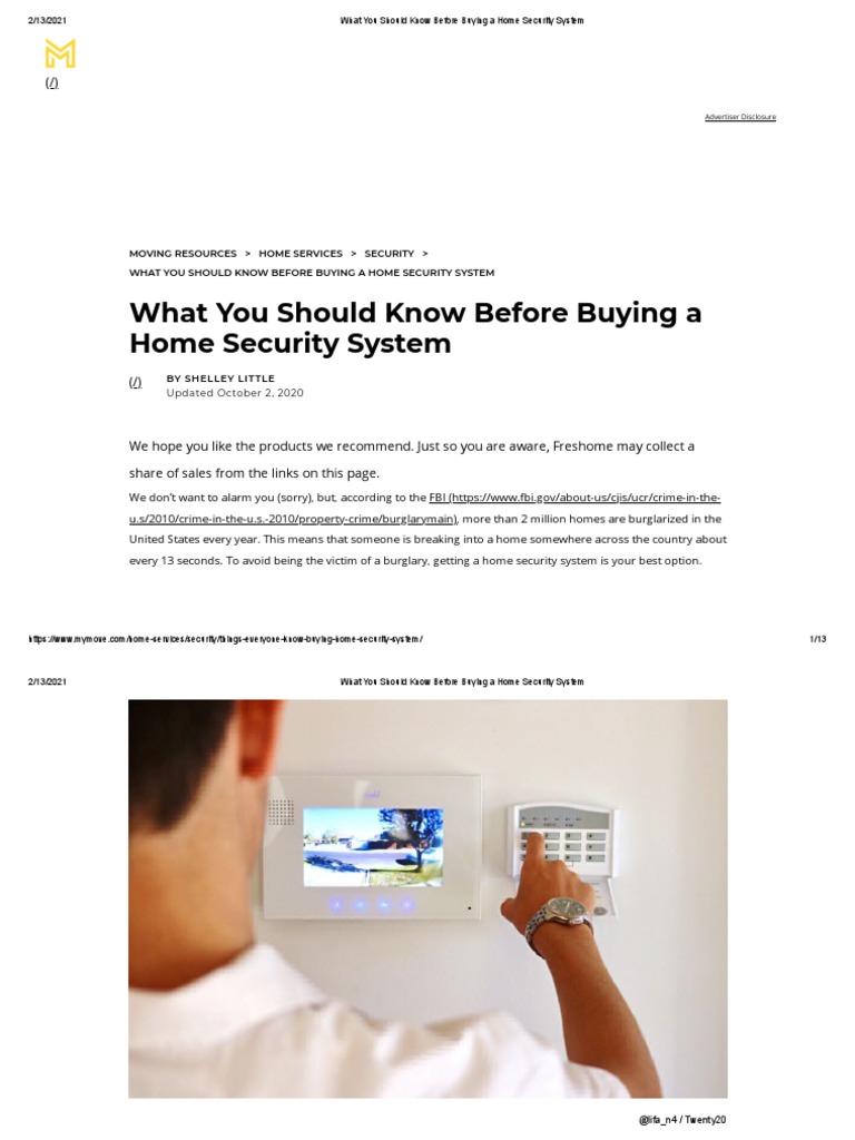 What You Should Know Before Buying A Home Security System | PDF