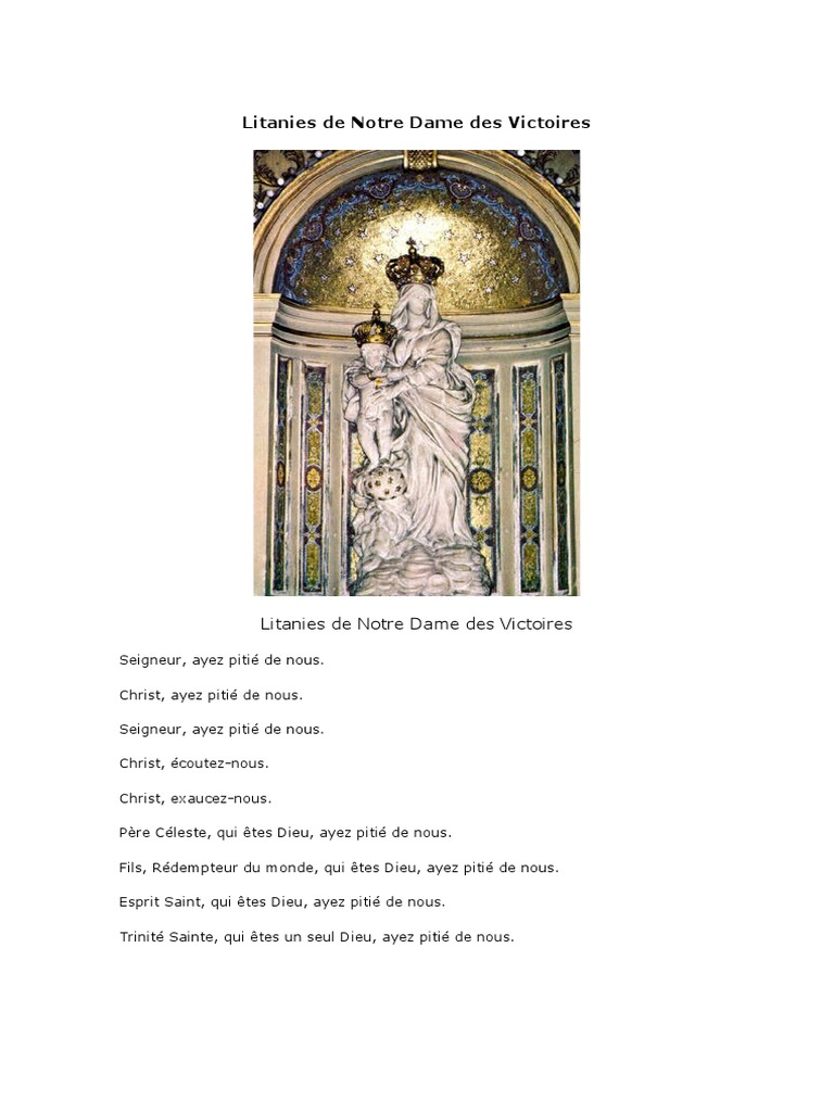 Neuvaine à Saint Raphaël Archange Pour Le Mariage Pdf Litanies de Notre Dame Des Victoires | PDF | Marie, mère de Jésus | Saint -Esprit