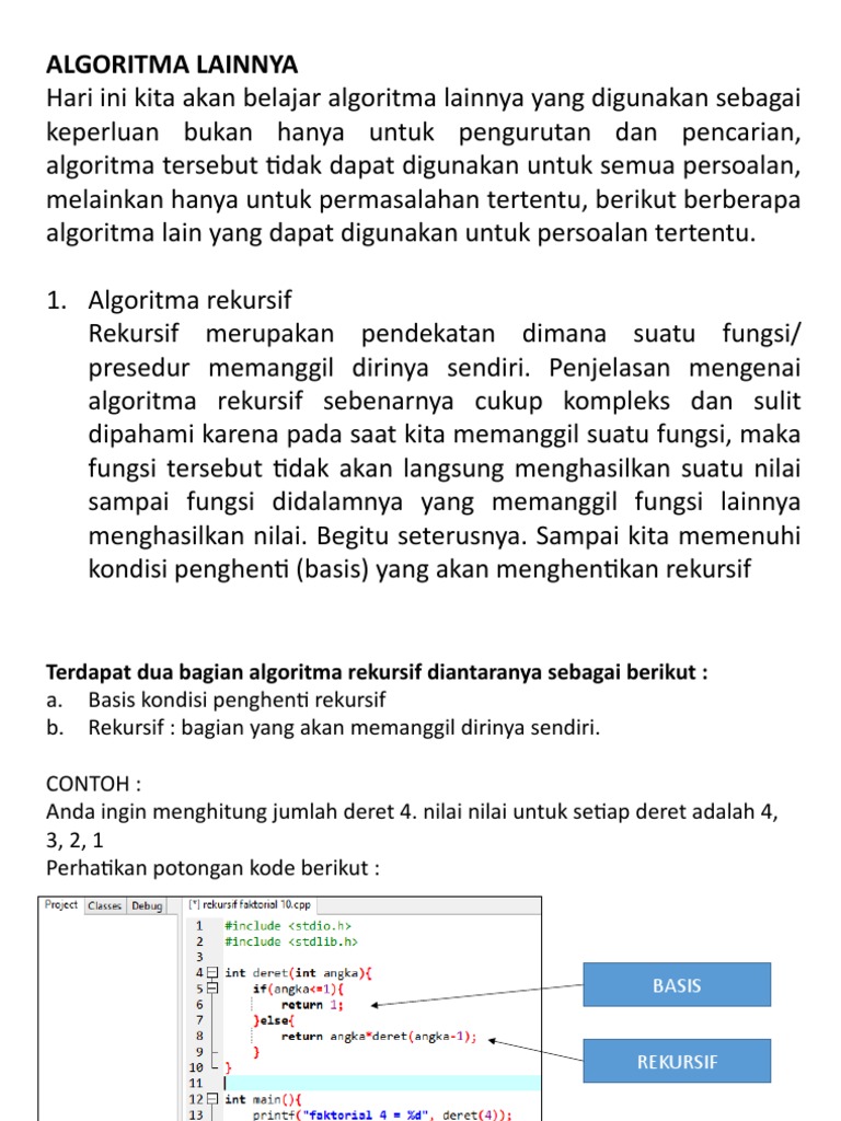 Algortima Rekrusif | PDF