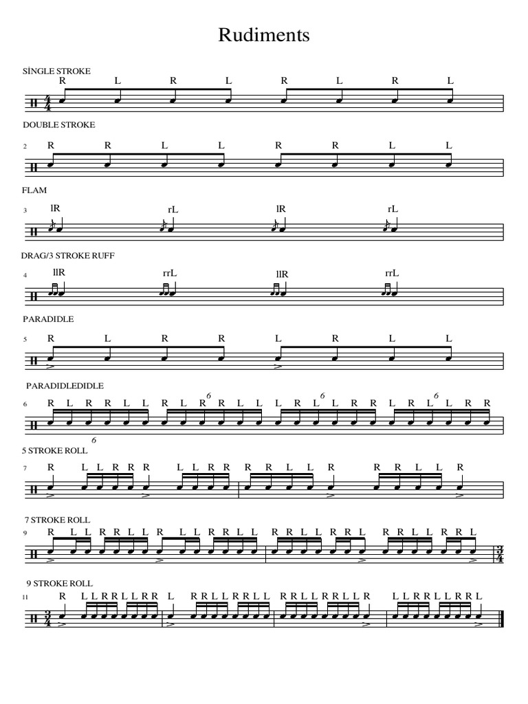 Rudiments | PDF | Rhythm And Meter | Drumming