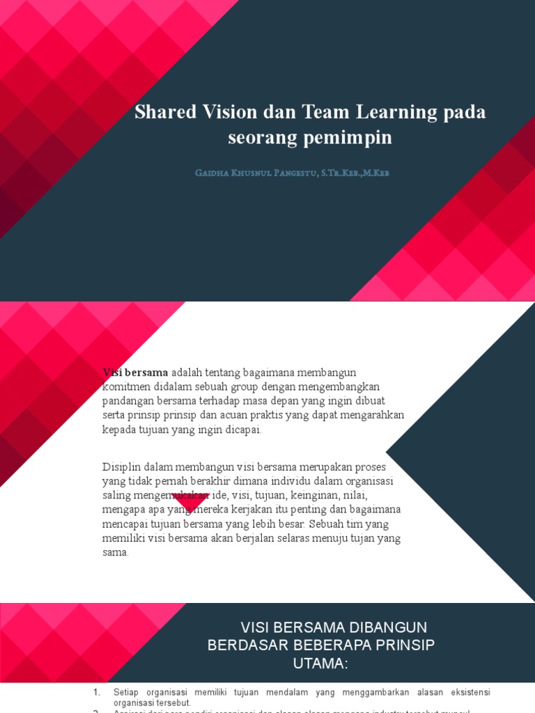 Shared Vission & Team Learning | PDF