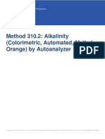 Method 310.2 Alkalinity (Colorimetric, Automated, Methyl Orange) by Autoanalyzer