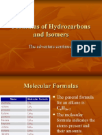 Formulas of Hydrocarbons and Isomers