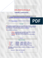 Artículos y contracciones en portugués (Brasil