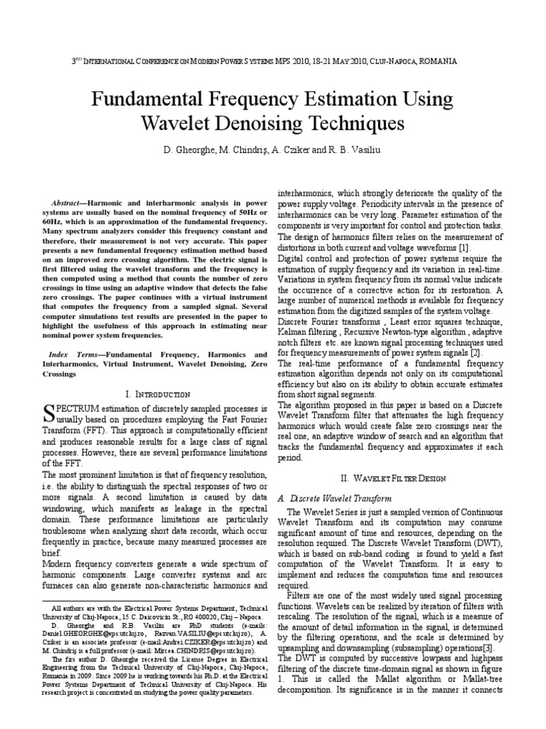 Fundamental Frequency Estimation Method | PDF | Wavelet | Spectral Density