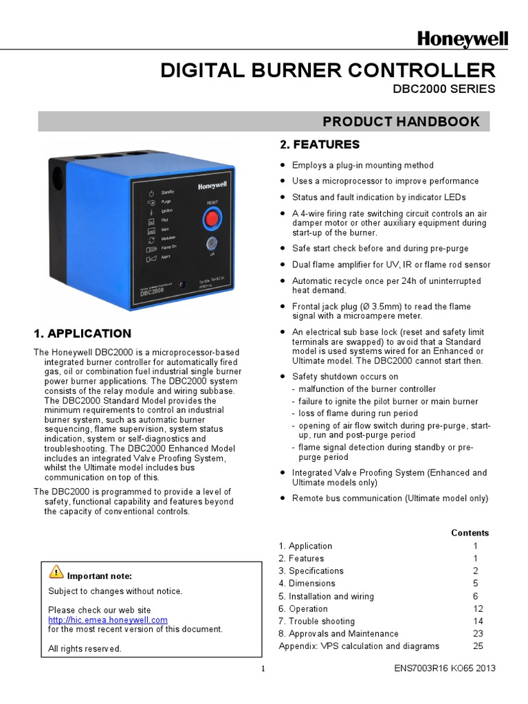 Honeywell DBC2000 Burner Controller Manual | PDF | Electrical Wiring ...