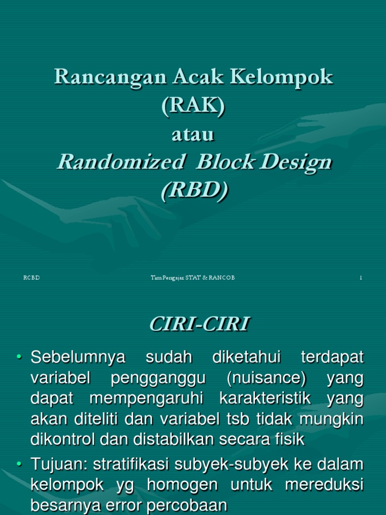 Ciri dan Model Rancangan Acak Kelompok | PDF