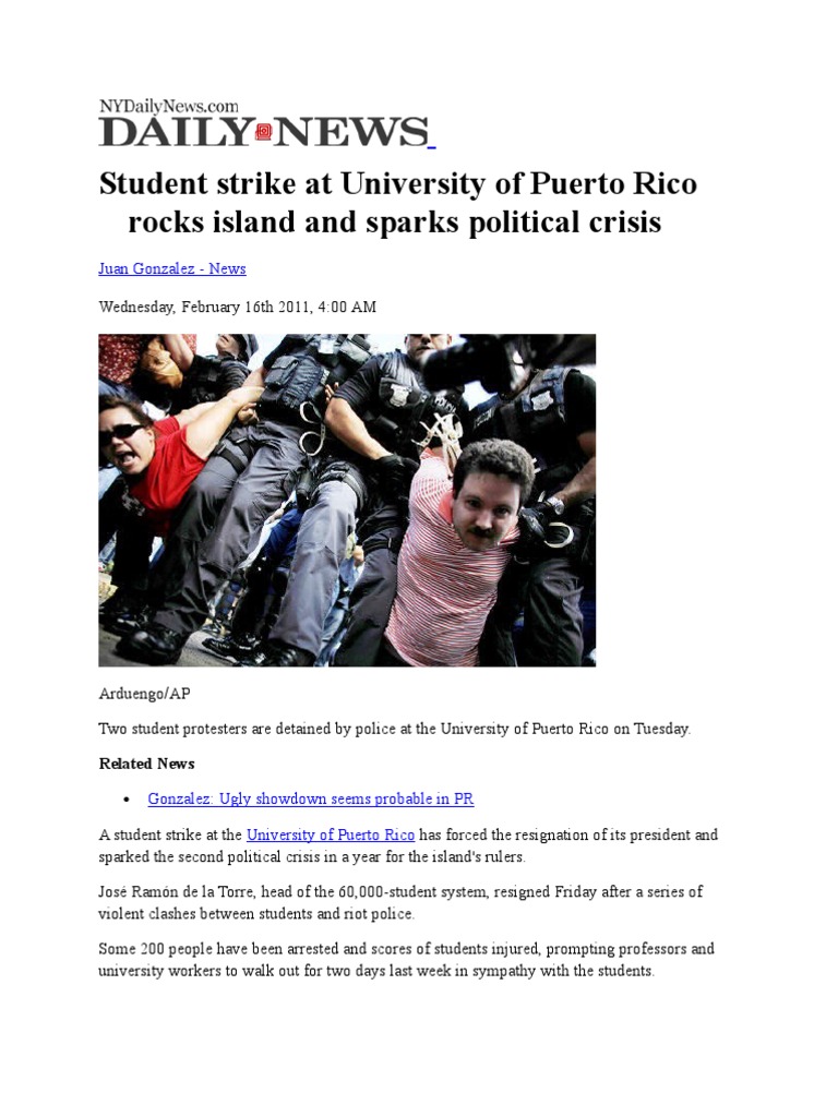160211 Student Strike at University of Puerto Rico Rocks Island and