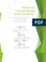 Analisa Dan Perencanaan Batang Lentur Dan Desak