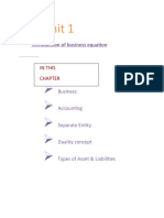 Unit 1: Introduction of Business Equation