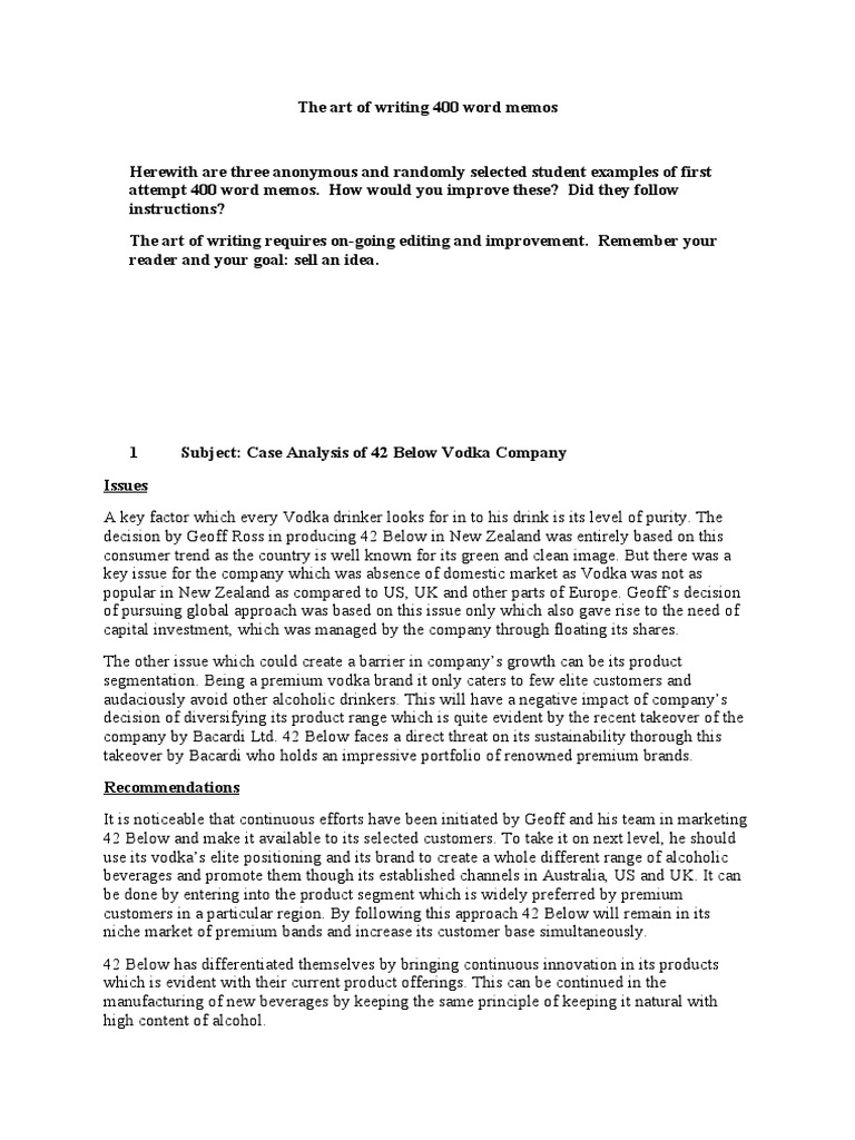 The Art of Writing 400 Word Memos | PDF | Brand | Marketing