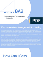 Cima Ba2: Fundamentals of Management Accounting