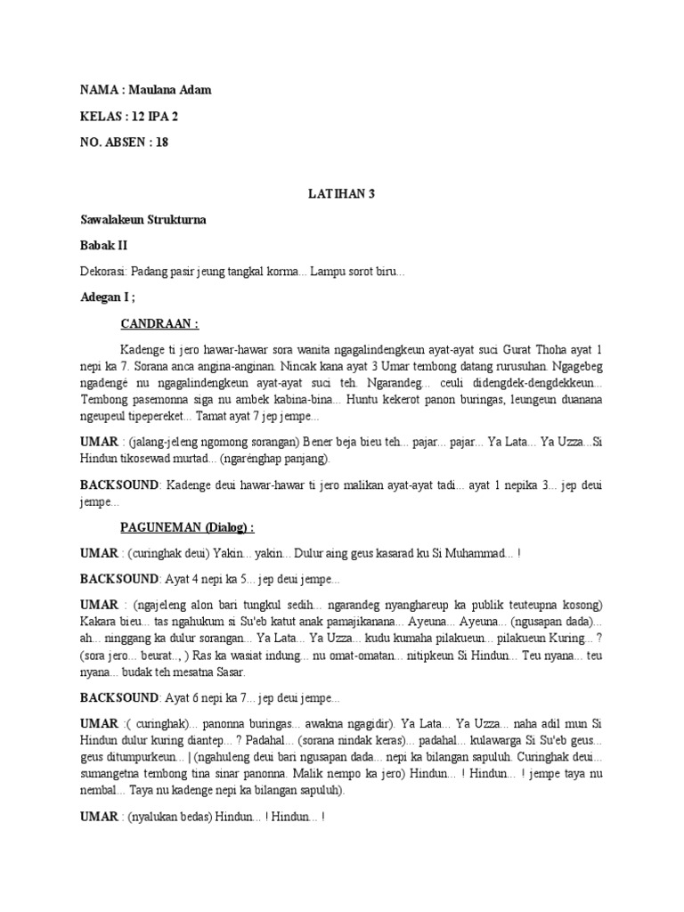 Dialog Umar dan Hindun dalam Drama | PDF
