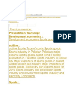 Presentation Transcript Development Economics:: Sialkot Sports Industry