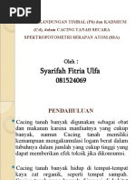 Download analisis timbal dan kadmium dalam cacing tanah by abu yet SN49458361 doc pdf
