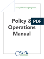 Policy & Operations Manual: American Society of Plumbing Engineers