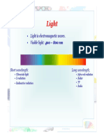 Light: - Light Is Electromagnetic Waves. - Visible Light: 400 - 800 NM