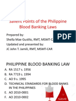 Salient Points of The Philippine Blood Banking Laws